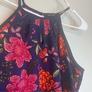 Papermoon Floral Tank Top - Navy and Pink